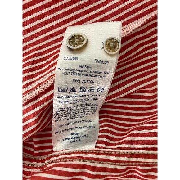 Ted Baker Button-Down Shirt Contrast Collar/Cuff Size 4 Ted Size (16" Neck) Men - Picture 8 of 12